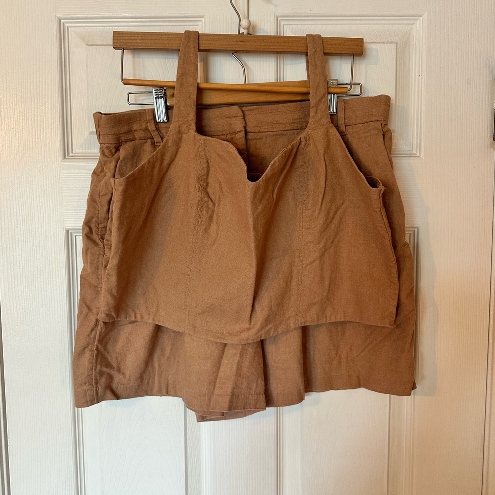 Tan Linen-Blend Set